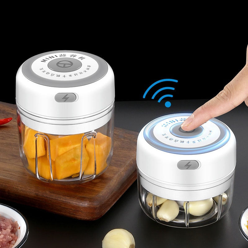 4 in 1 Handheld Electric Food Chopper Wireless Vegetable Cutter Set Vegetable  Chopper and Meat grinder with USB Powered for Kitchen Cooking-1 Pack 